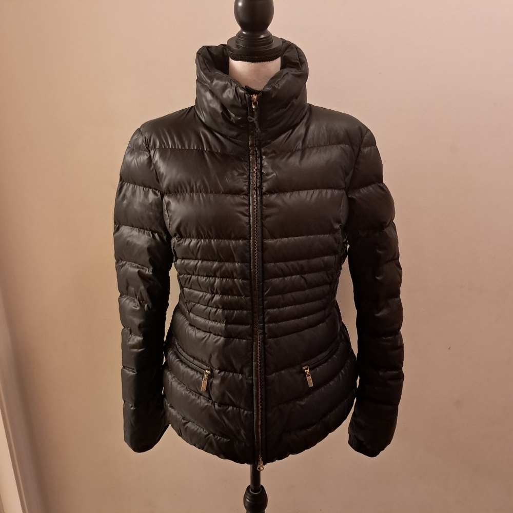 Escada Coat Women's 40 8-10 Black Down Puffer Winter Designer Luxury Quilted